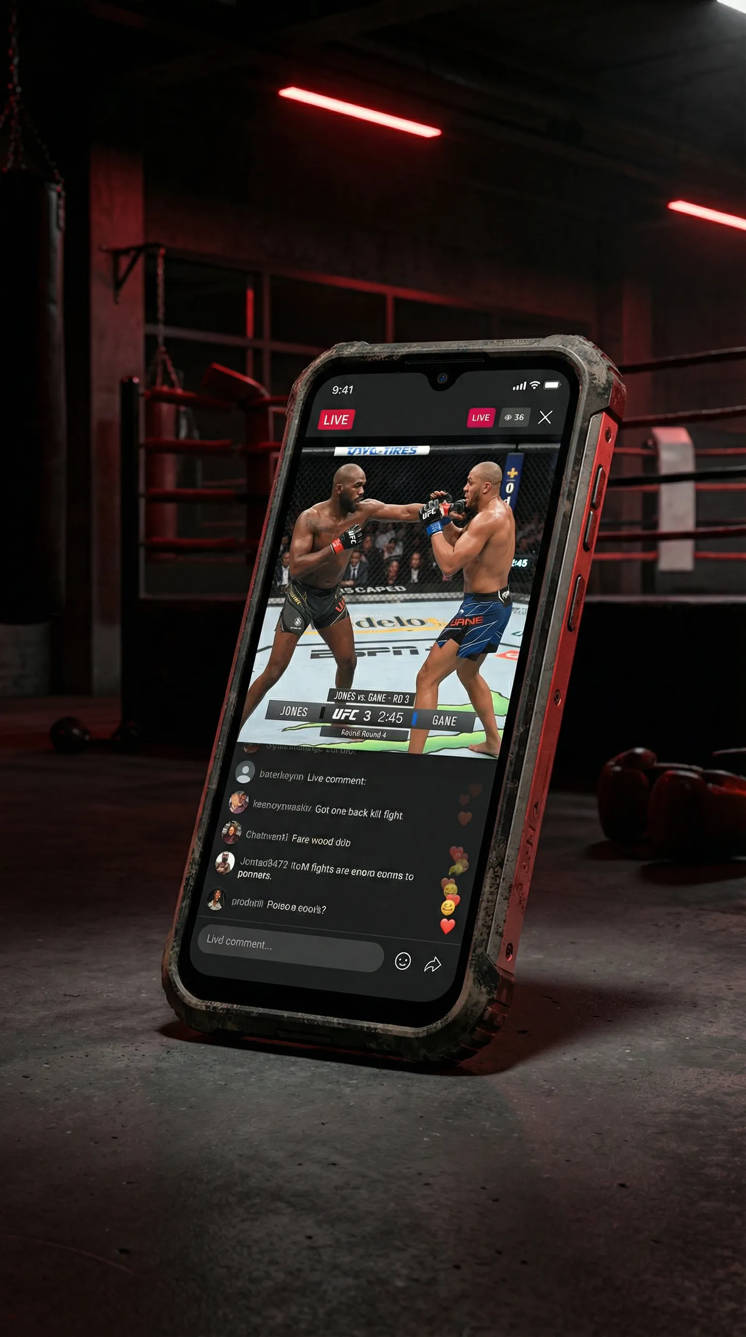 蓝莓tv 移动端APP格斗直播界面